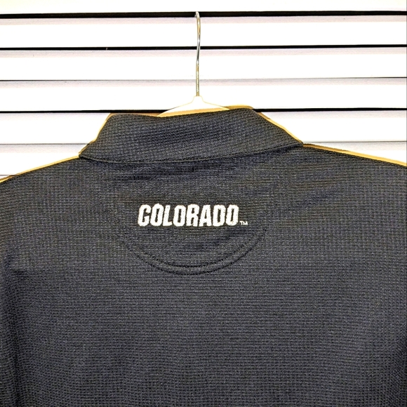 Nike DriFit Men's Colorado Buffaloes Football Black Polo Gold Shirt Small NCAA - Picture 4 of 11